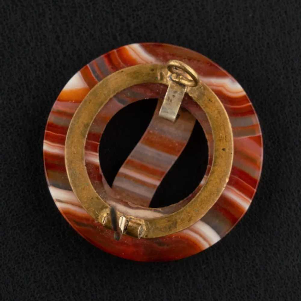 Antique Victorian Carved Riveted Carnelian Banded… - image 5