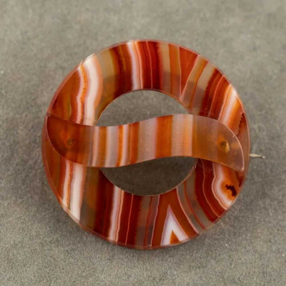 Antique Victorian Carved Riveted Carnelian Banded… - image 7