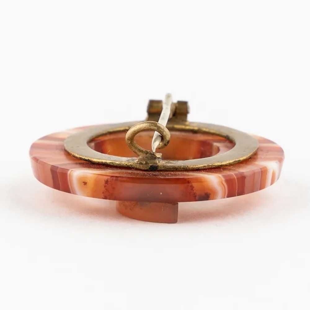 Antique Victorian Carved Riveted Carnelian Banded… - image 8