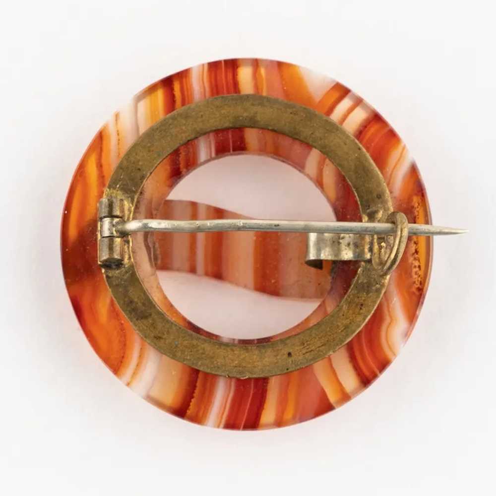 Antique Victorian Carved Riveted Carnelian Banded… - image 9