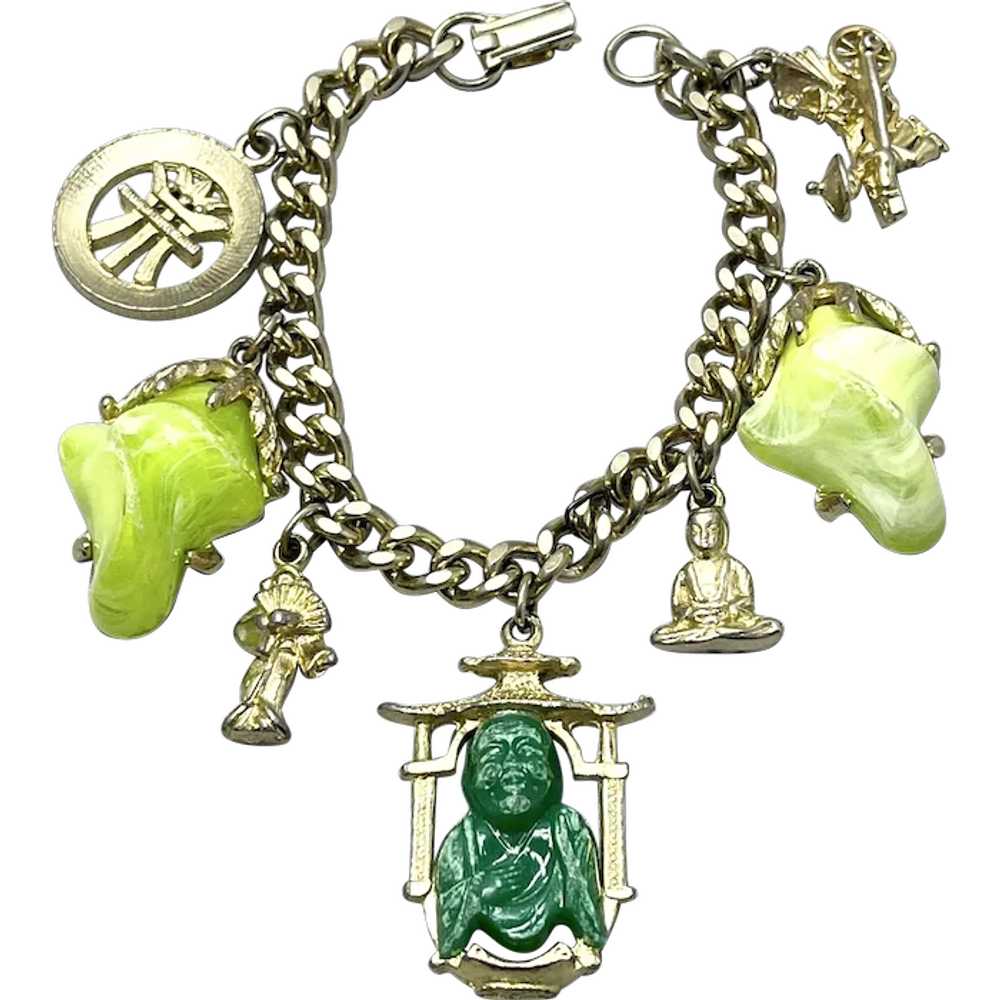 Vintage Estate Buddha Charm Bracelet - image 1