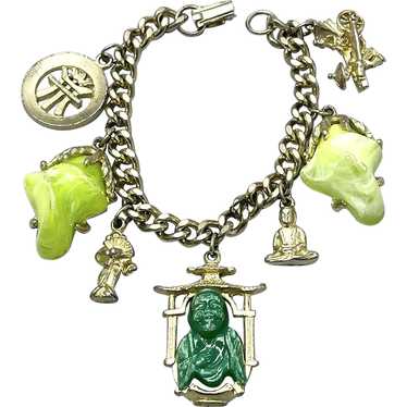 Vintage Estate Buddha Charm Bracelet - image 1