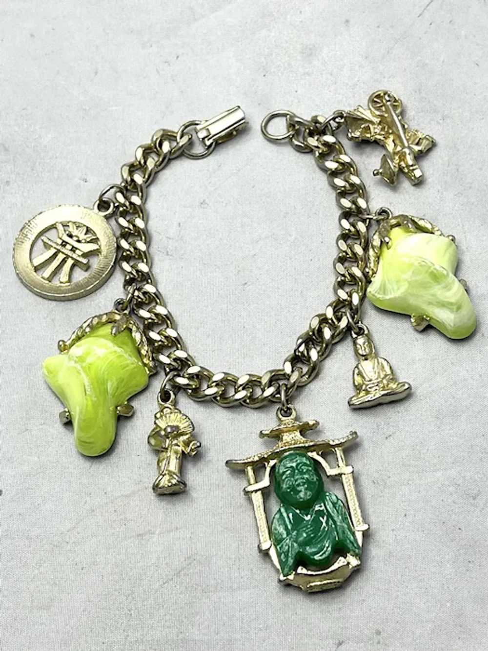 Vintage Estate Buddha Charm Bracelet - image 2