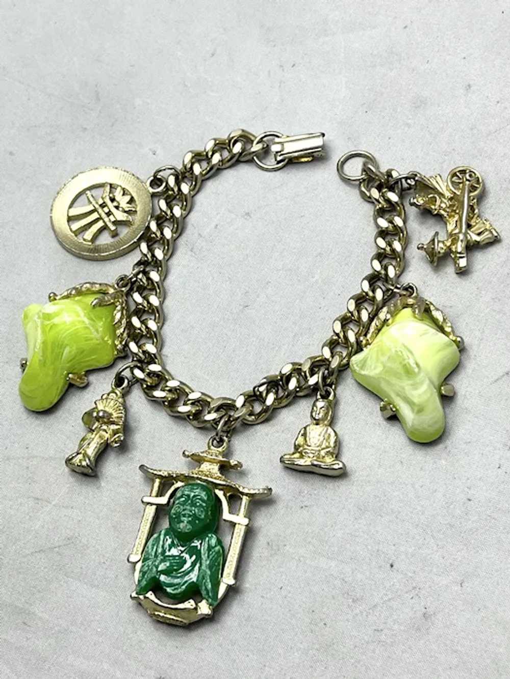 Vintage Estate Buddha Charm Bracelet - image 3