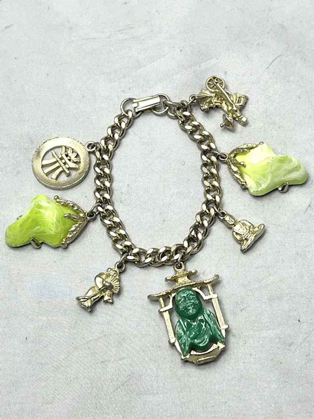 Vintage Estate Buddha Charm Bracelet - image 4