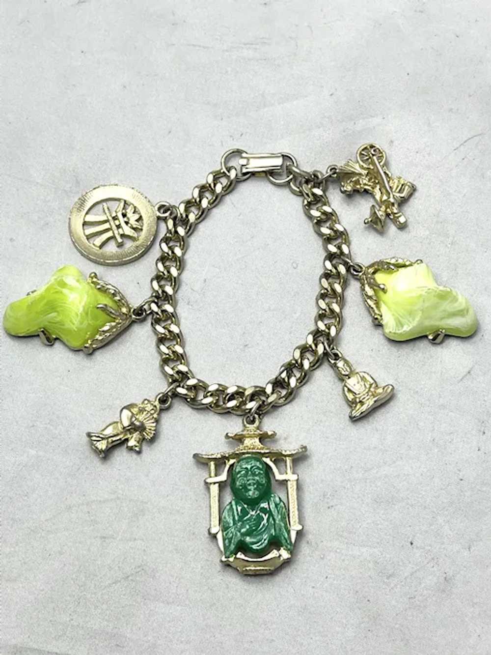 Vintage Estate Buddha Charm Bracelet - image 5