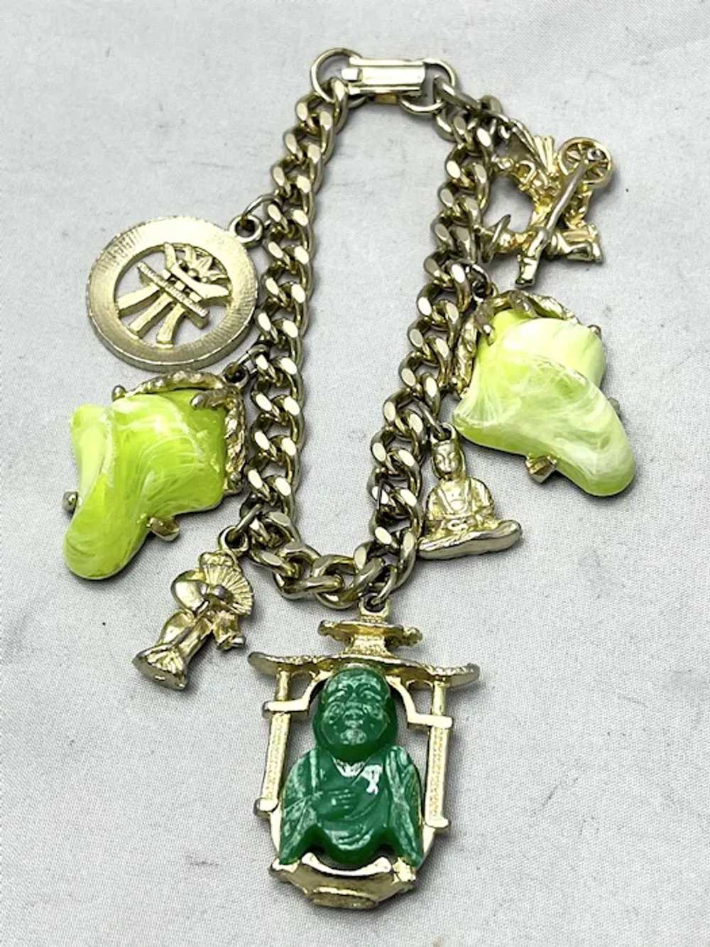 Vintage Estate Buddha Charm Bracelet - image 6