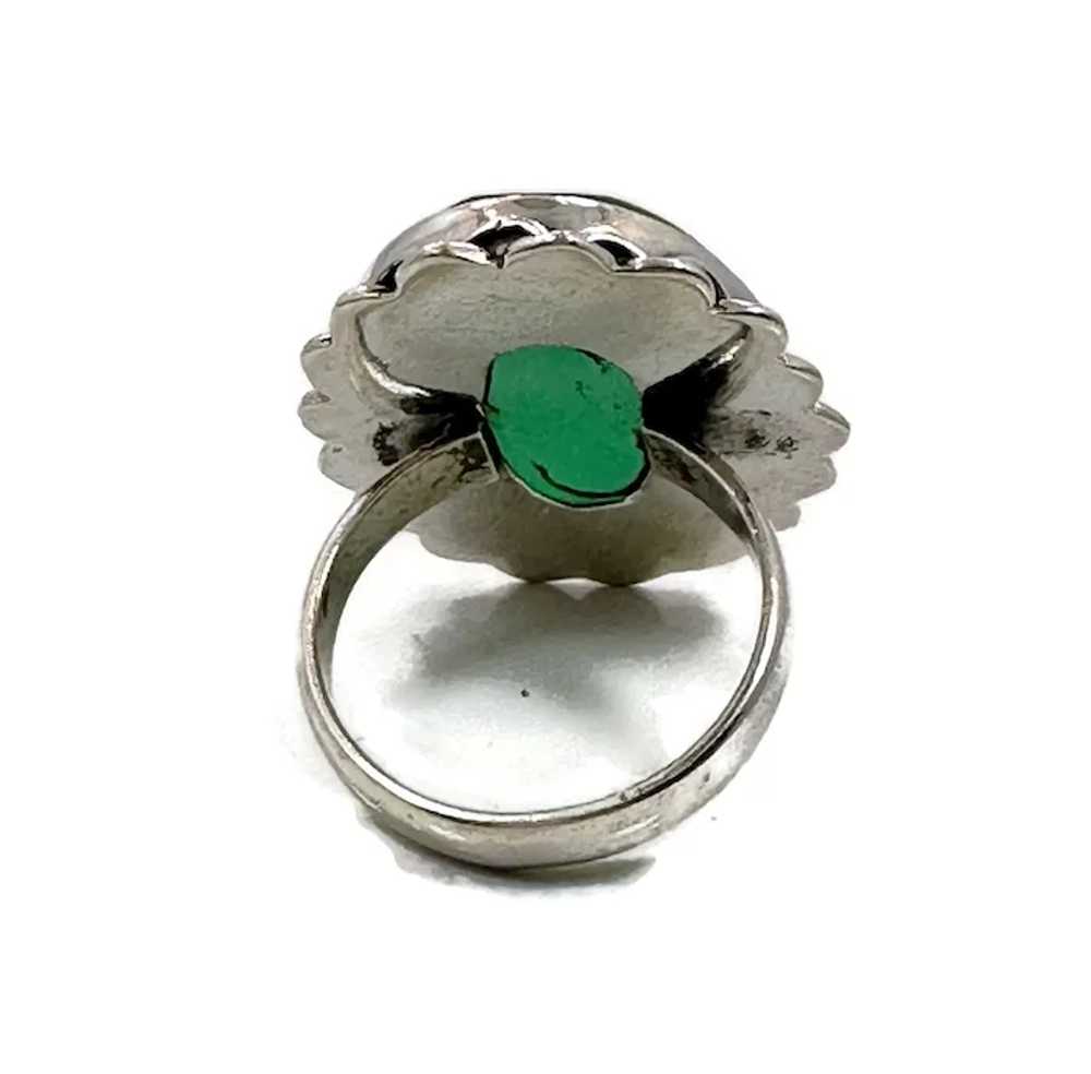Green Onyx Ring, Sterling Silver, Vintage Ring, S… - image 6