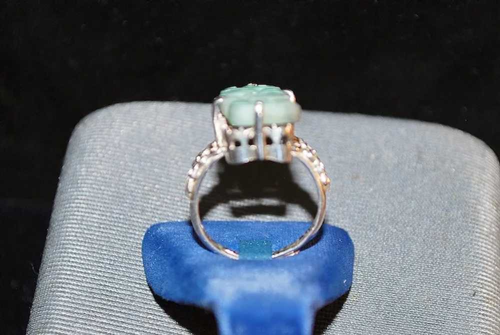 Old Chinese Silver Jade Ring - image 3