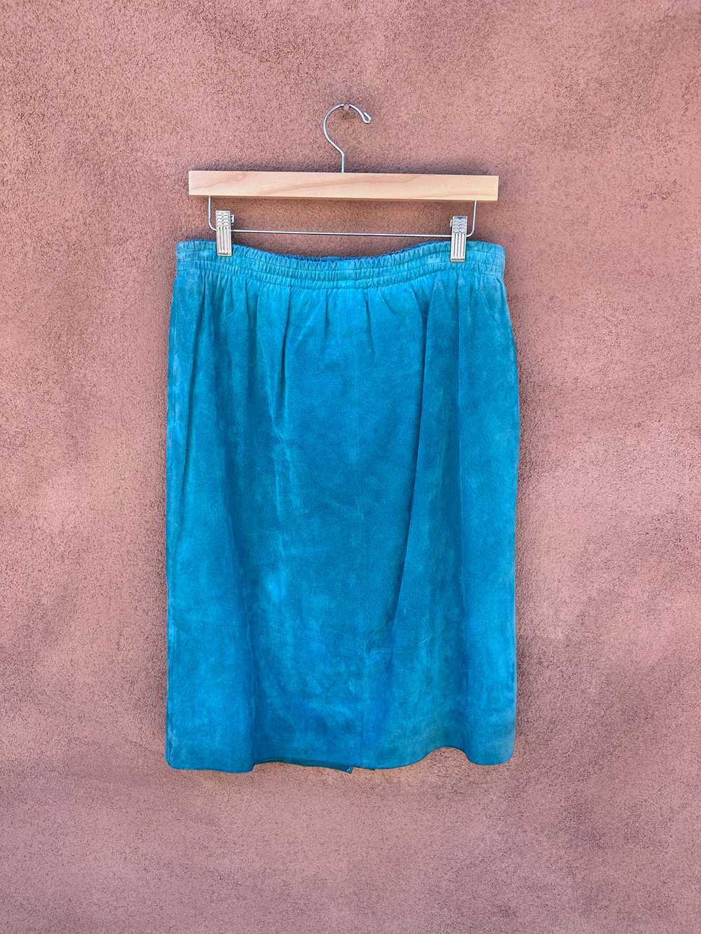 Blue Suede Skirt by LaVogue - Large - image 1