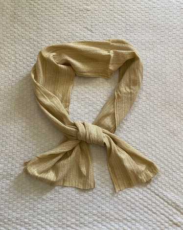 vintage Echo silk cream scarf / textured raw silk 