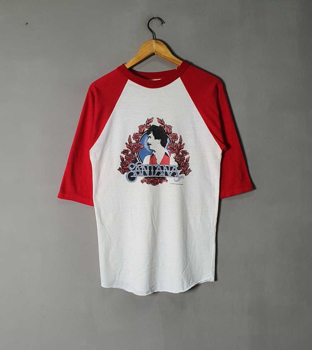 Band Tees × Rare × Vintage 1979 SANTANA Raglan Ba… - image 1