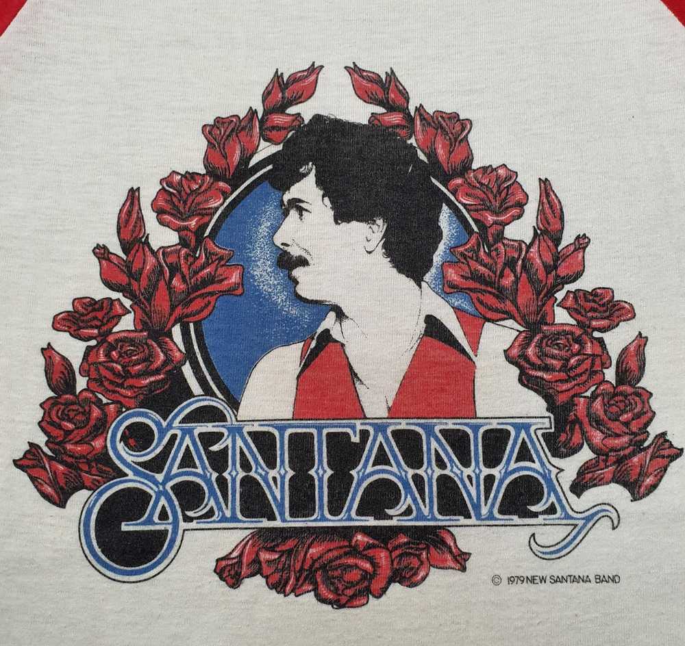 Band Tees × Rare × Vintage 1979 SANTANA Raglan Ba… - image 5