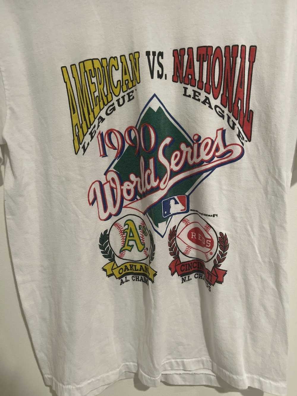 Vintage 1990 A’s vs Reds World Series Tee - image 3