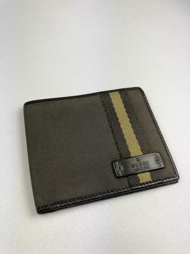 Gucci Gucci striped canvas leather wallet - image 1