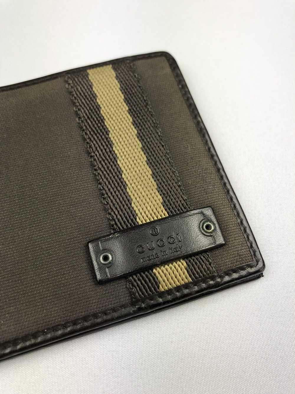 Gucci Gucci striped canvas leather wallet - image 2