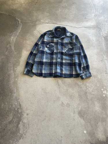 RandomRetroResale Vintage 70s 80s Trail's End Plaid Shirt Blue Acrylic Flannel Button Up Large