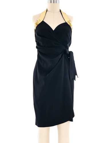 1994 Moschino Peace Sequin Wrap Dress