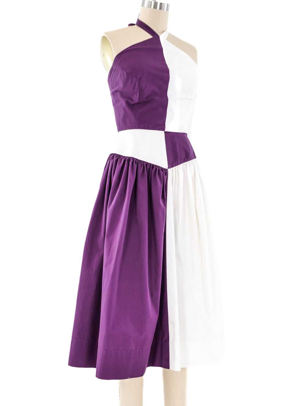 Adele Simpson Colorblock Halter Dress - image 2