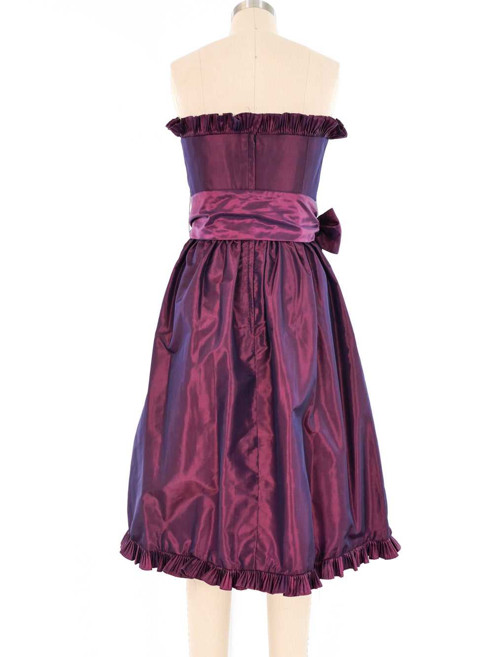 Victor Costa Ruffled Strapless Cocktail Dress - image 4