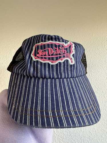 Trucker Hat × Vintage × Von Dutch Y2K Pin Striped 