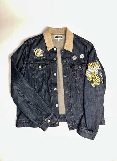 Bape Bape denim tiger embroidered jacket