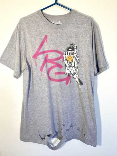 Vintage Distressed LRG Spray Paint T-shirt Graphic