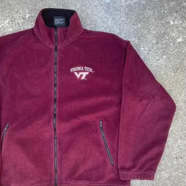 Collegiate Y2K Virginia Tech Hokies Zip-Up Fleece… - image 1