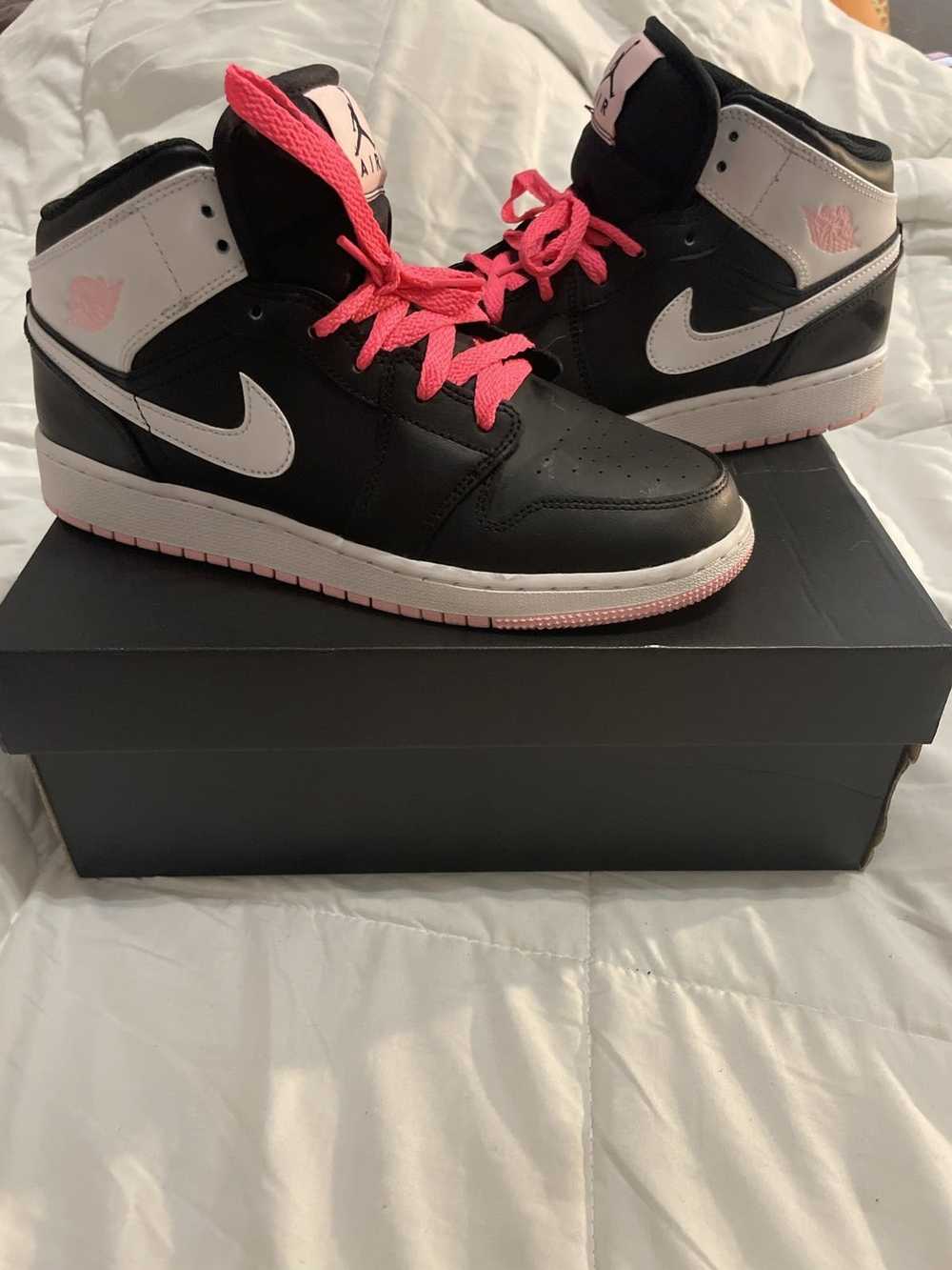 Nike Air Jordan 1s mid black/white -arctic punch - image 9