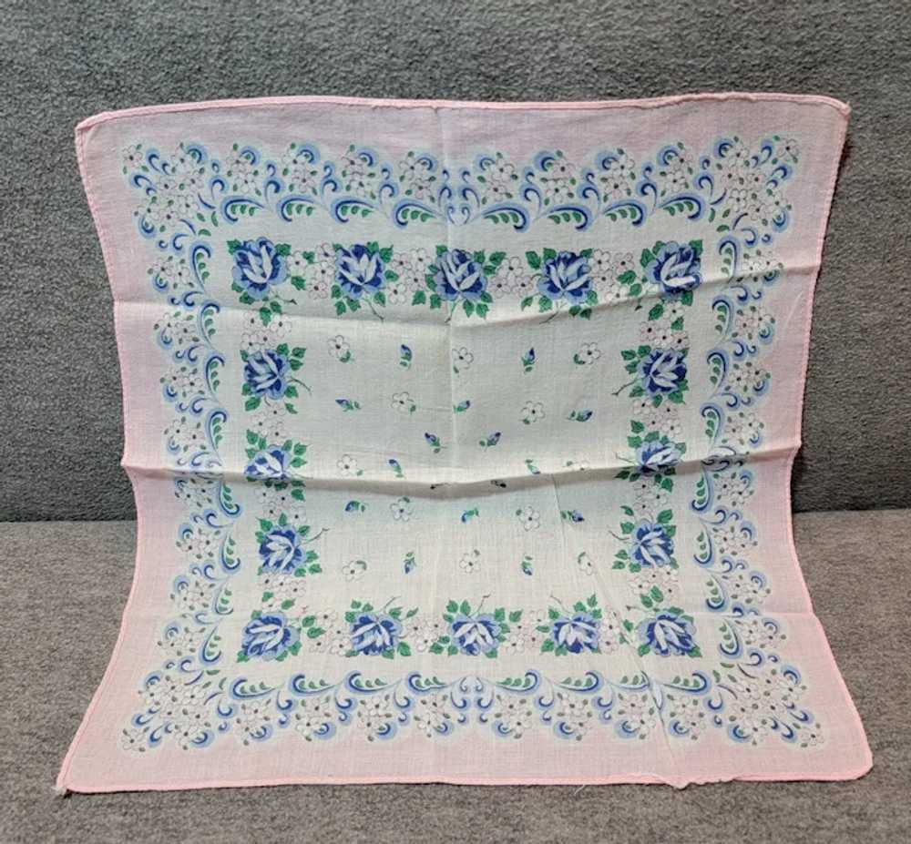 6 Vintage floral handkerchiefs - image 10