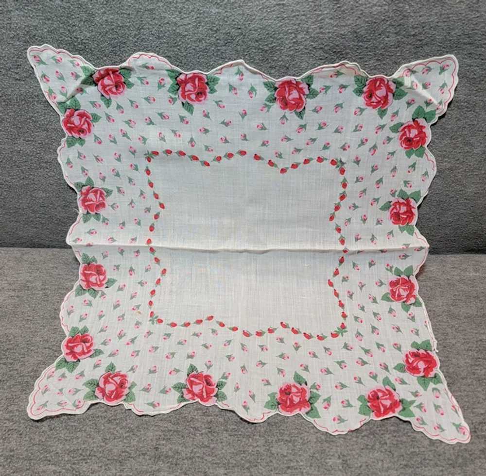 6 Vintage floral handkerchiefs - image 11