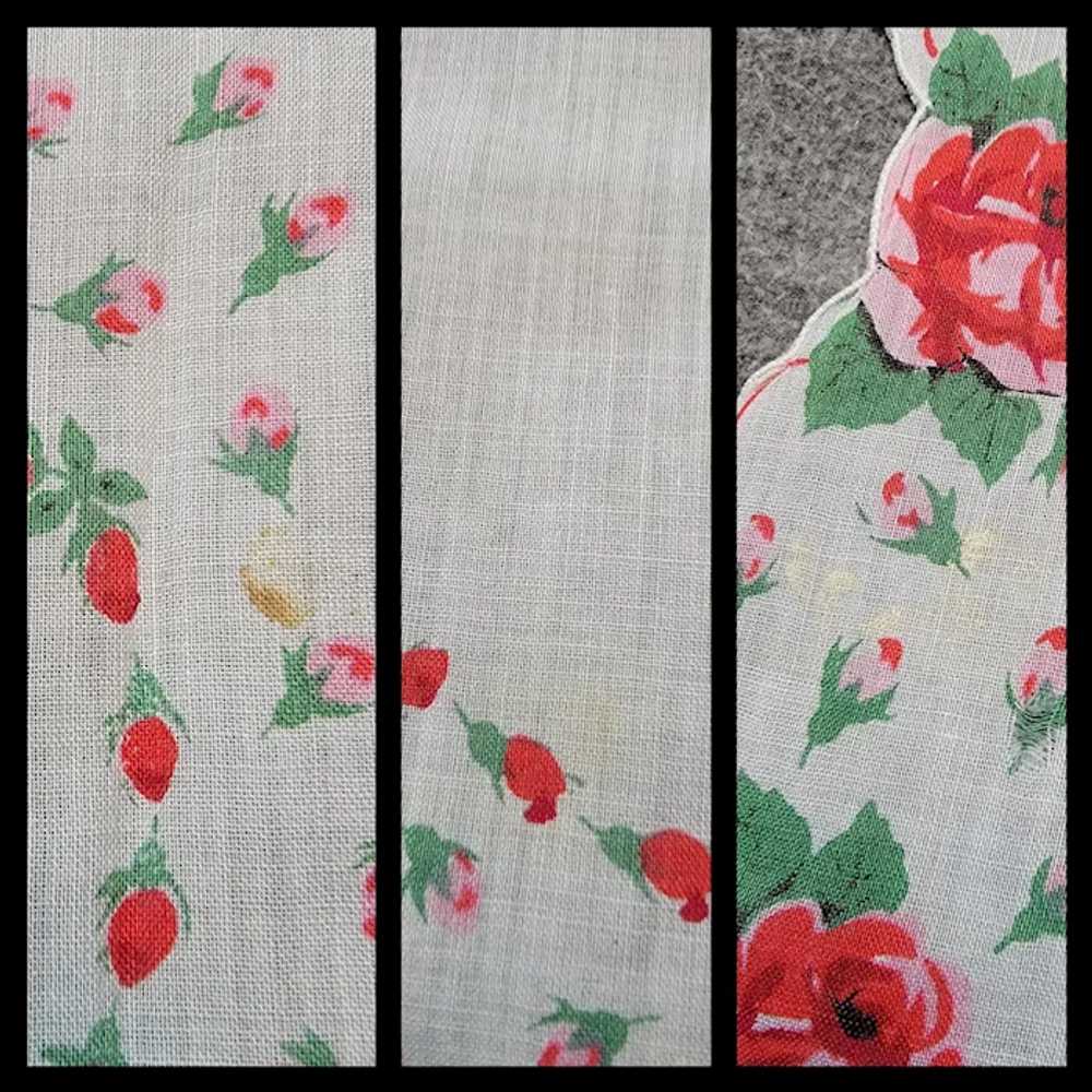6 Vintage floral handkerchiefs - image 12