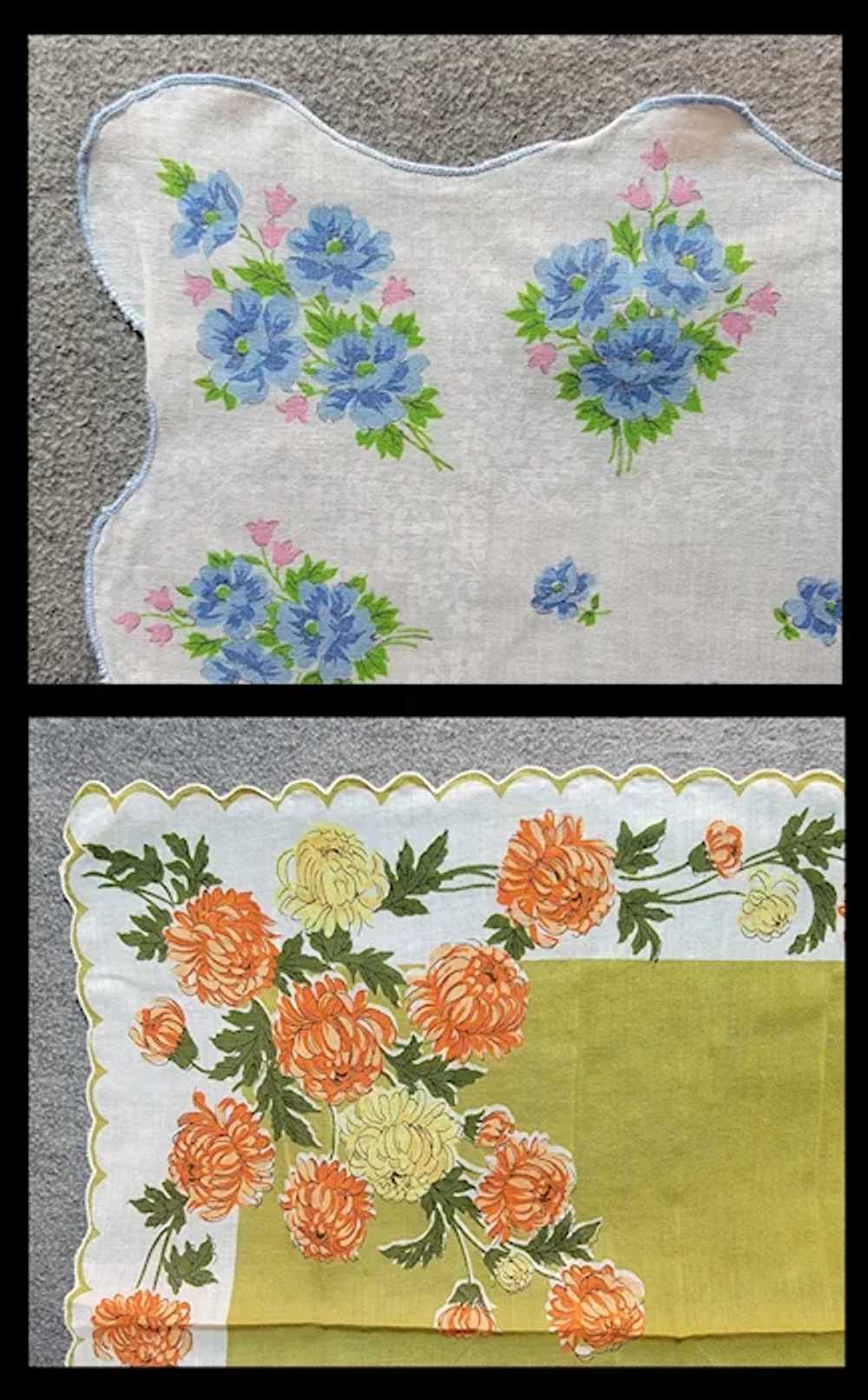 6 Vintage floral handkerchiefs - image 5