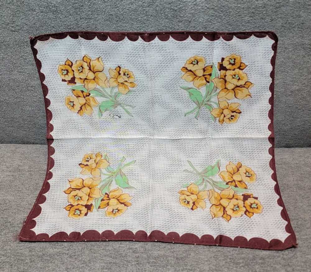 6 Vintage floral handkerchiefs - image 7