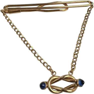 Tie Bar Tie Clip Drop Chain Style Design Mid-Cent… - image 1