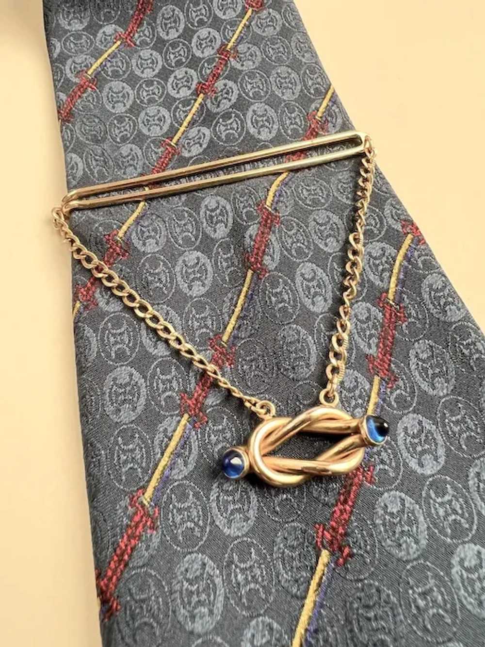 Tie Bar Tie Clip Drop Chain Style Design Mid-Cent… - image 4