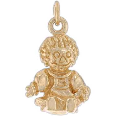 Yellow Gold Raggedy Ann Doll Charm - 14k Classic … - image 1