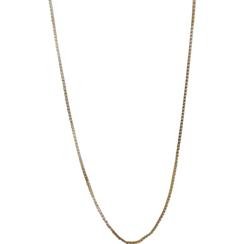 14k dainty Box chain necklace. 14k GOLD Box Chain… - image 1