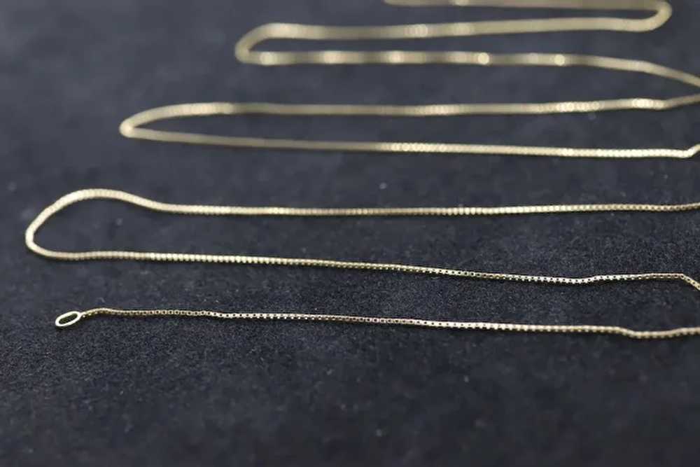 14k dainty Box chain necklace. 14k GOLD Box Chain… - image 5