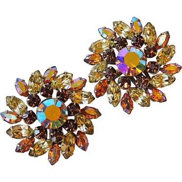 Fabulous Yellow Amber & Orange Aurora Rhinestone … - image 1