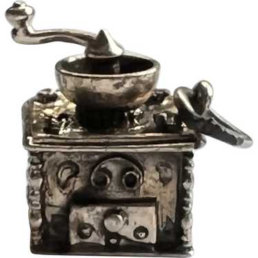 Sterling Silver 3-D Mechanical Coffee Grinder