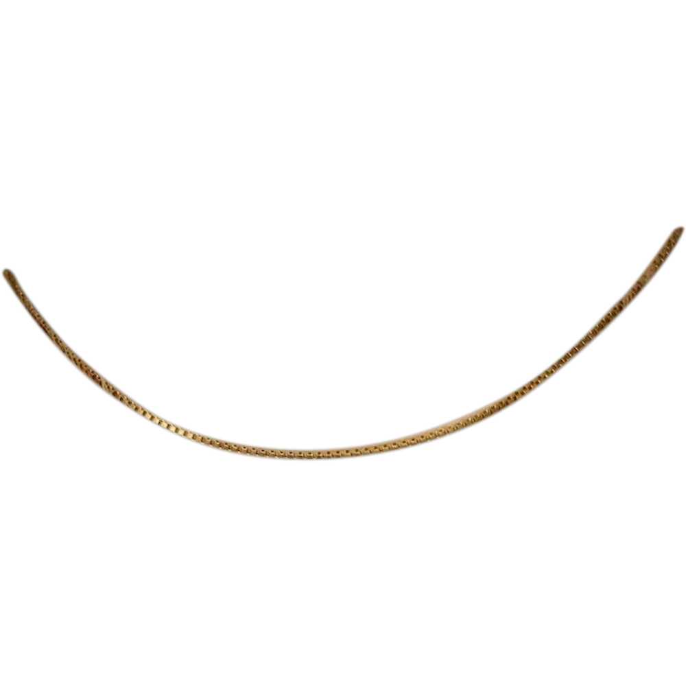 8k dainty Box chain necklace. 333 GOLD Box Chain … - image 1