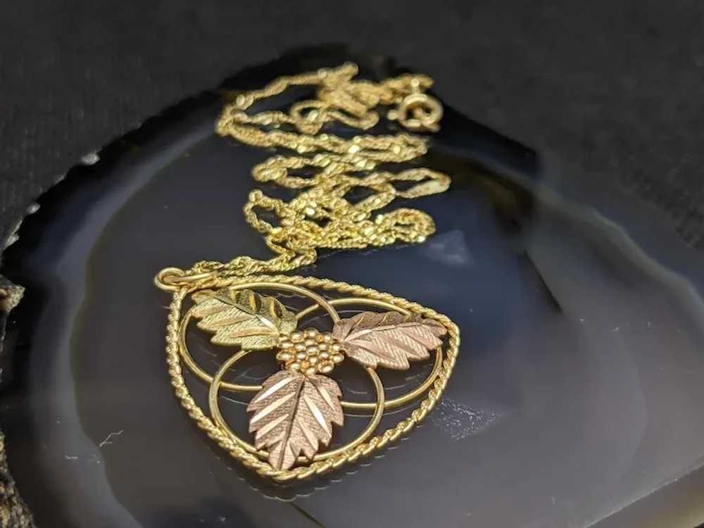 Black Hills Gold Necklace. Vintage 10k Pendant an… - image 7