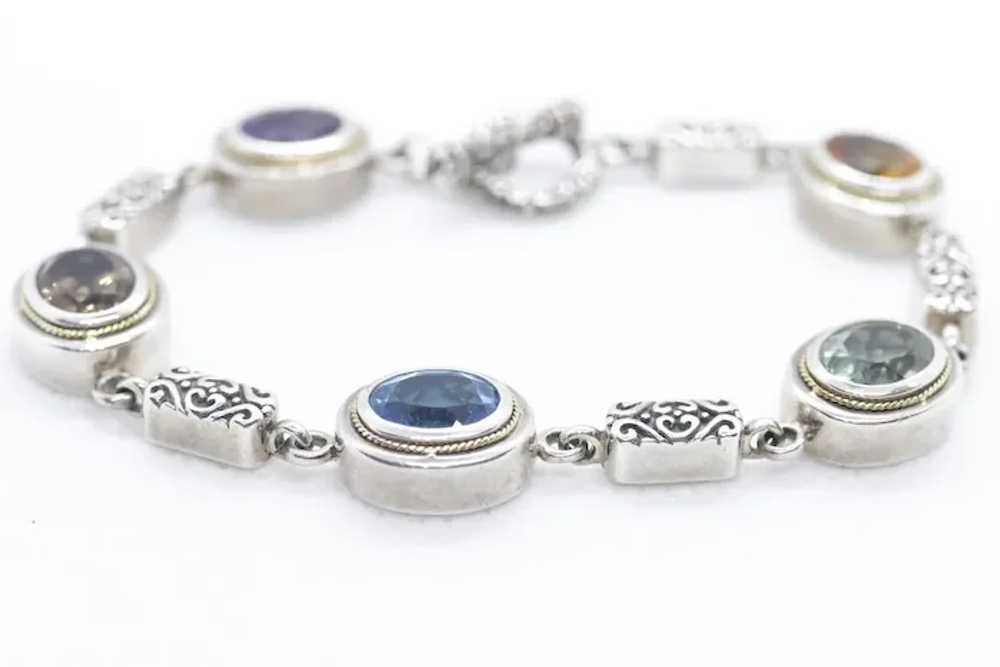 EFFY BH Bracelet. 18k Sterling Silver MULTI-Gemst… - image 3