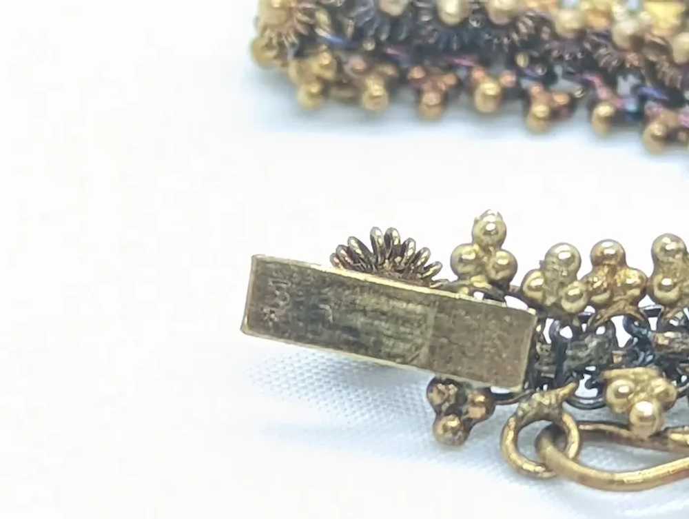18k Gold BEAD mesh Bracelet and Ring. 18k Gold Ha… - image 6