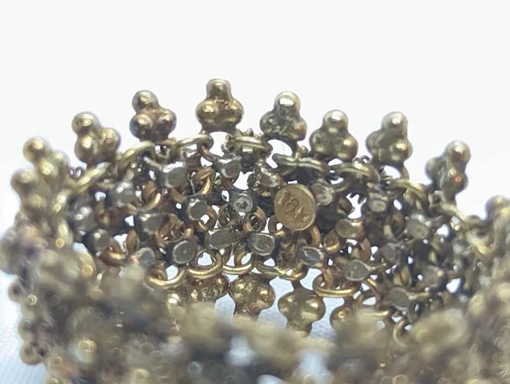 18k Gold BEAD mesh Bracelet and Ring. 18k Gold Ha… - image 7