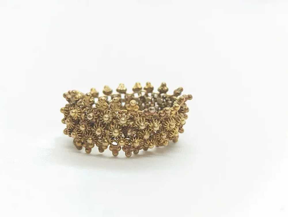 18k Gold BEAD mesh Bracelet and Ring. 18k Gold Ha… - image 8