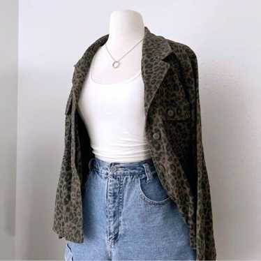 Sanctuary Size Large Leopard Print Button Front J… - image 1