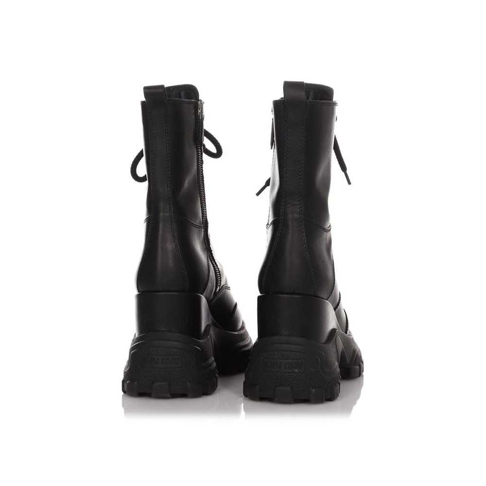 Miu Miu Leather lace up boots - image 4