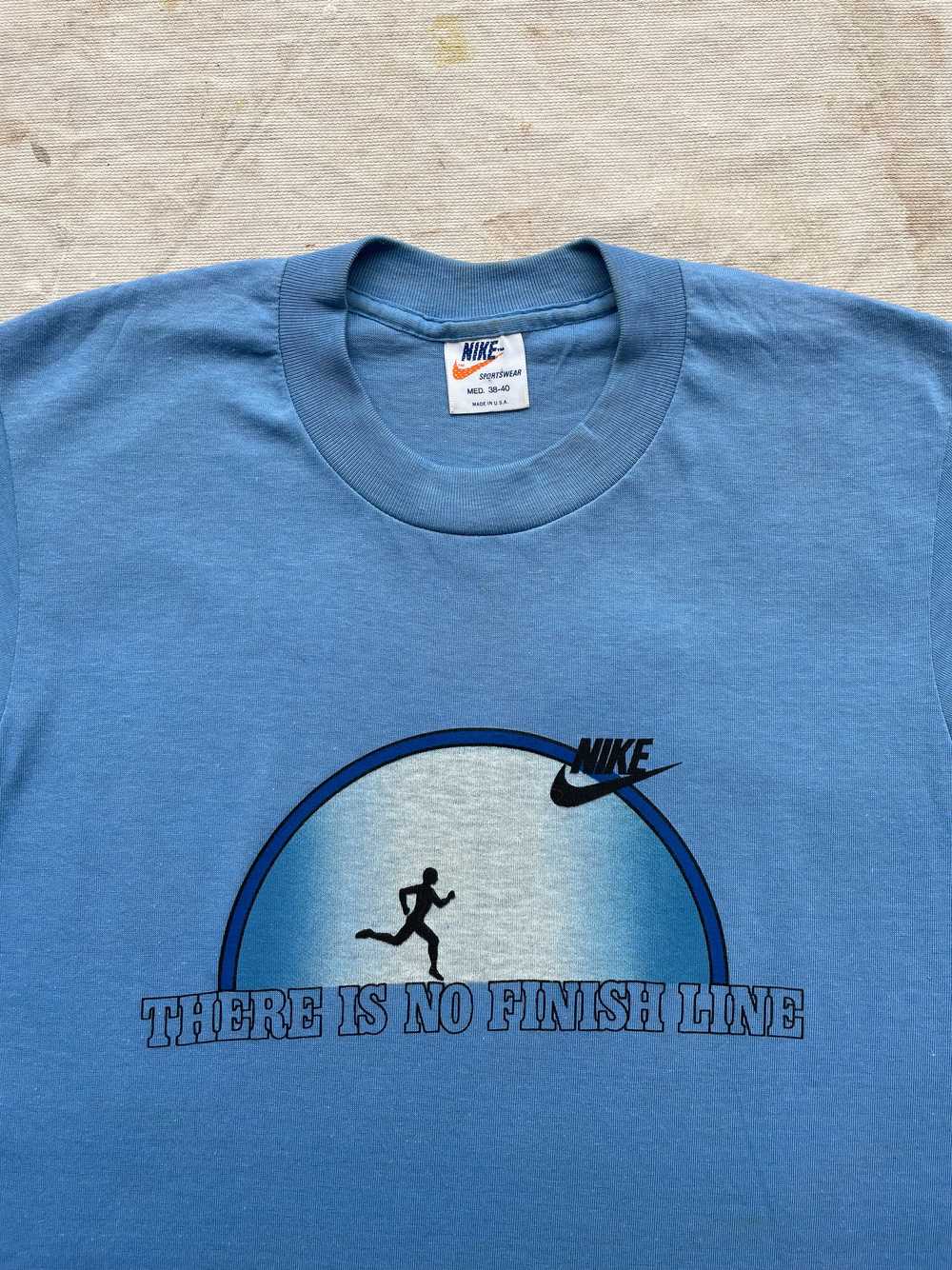 70's Nike "There Is No Finish Line" T-Shirt—[L] - image 2